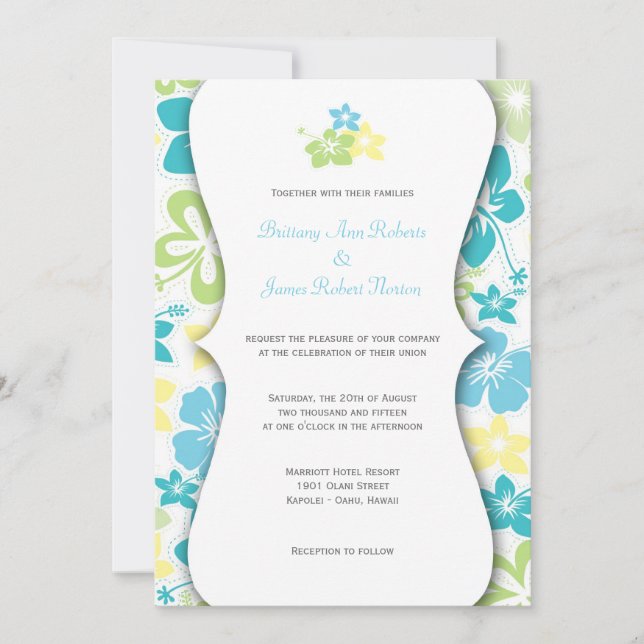 Hawaiian Wedding or Bridal Shower Invites (Front)