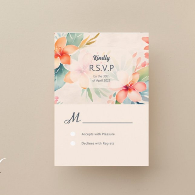 Hawaiian Wedding RSVP Reply Cards (Creator Uploaded)
