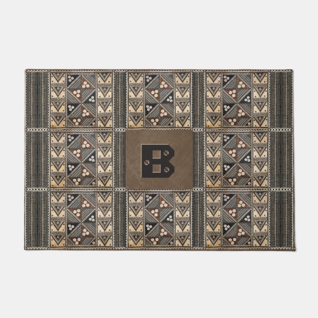 Hawaiian Wedding Tapa Cloth Doormat (Front)