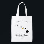 Hawaiian Wedding Welcome Bag, Gold Heart, Hawaii Reusable Grocery Bag<br><div class="desc">Fill this welcome bag with favourite goodies for your guests to enjoy when they arrive in Hawaii!</div>