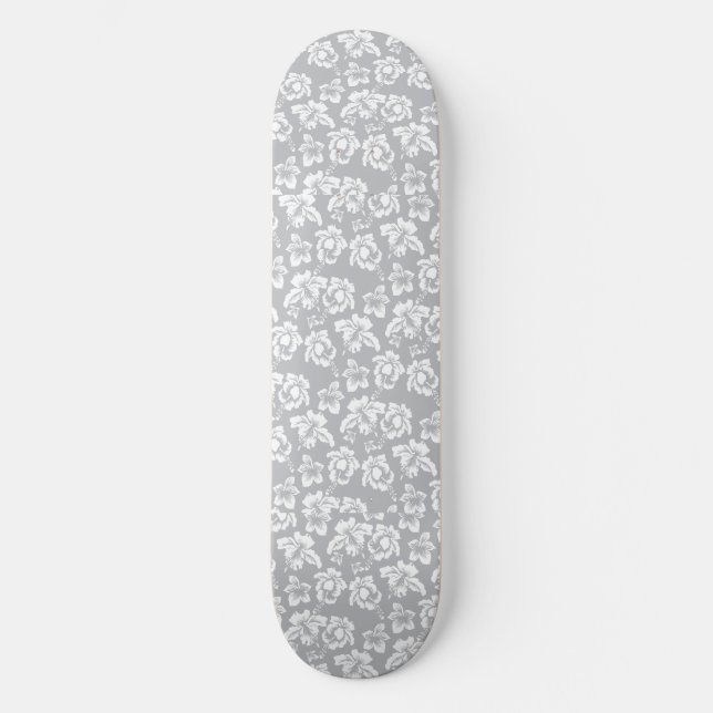 Hawaiian White Flower Skateboard (Front)