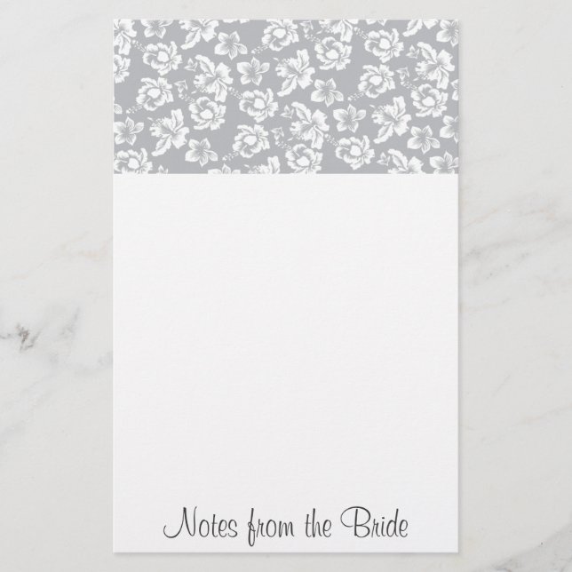 Hawaiian White Flower Stationery (Front)