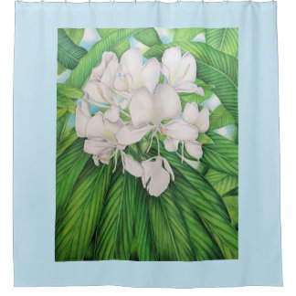 Hawaiian White Ginger Shower Curtain