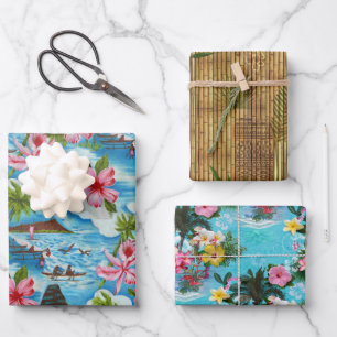 Hawaiian Wrapping Paper Set