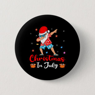 Hawaiian Xmas Dab Dabbing Santa Summer Christmas I 6 Cm Round Badge