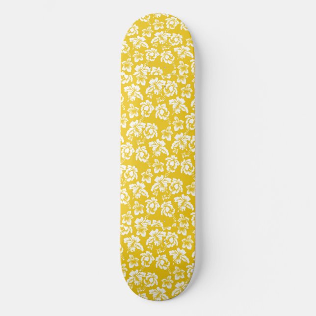 Hawaiian Yellow Flower Skateboard (Front)