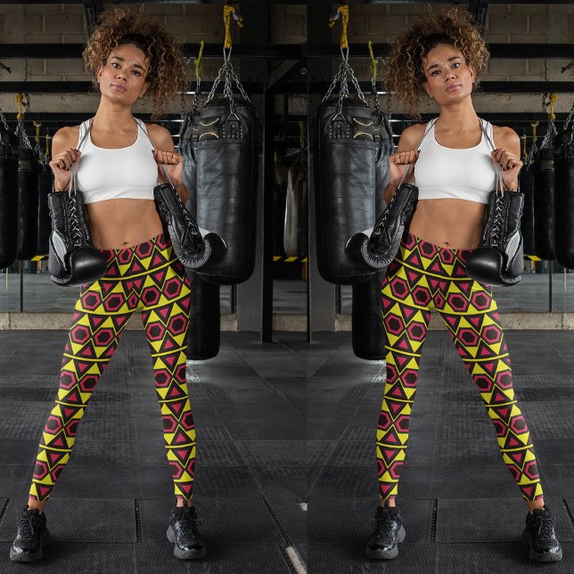 hawaiian yellow red triangles leggings (Creator Uploaded)