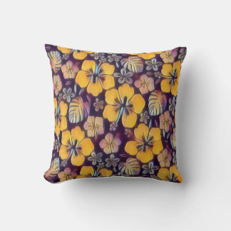Hawaiian Yellowish Hibiscus Cushion