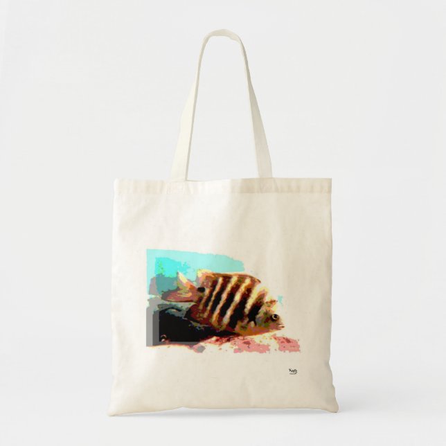 Hawaiin Striped Fish Beach Tote Bag (Front)