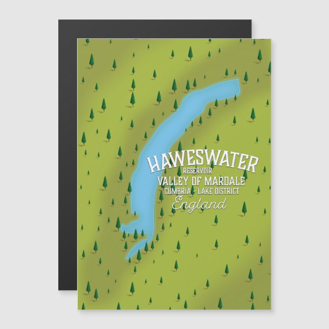 Haweswater Reservoir travel map poster. (Front/Back)