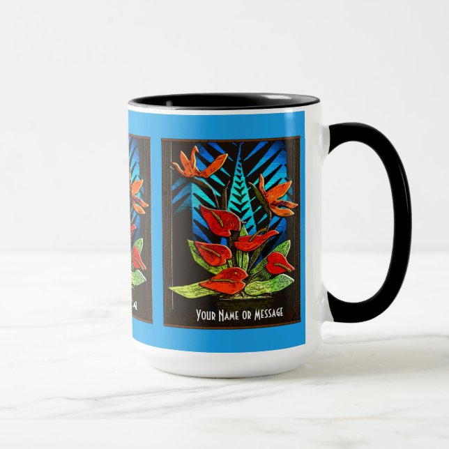 Hawiian Anthuriums (Personalised Mug) Mug (Right)