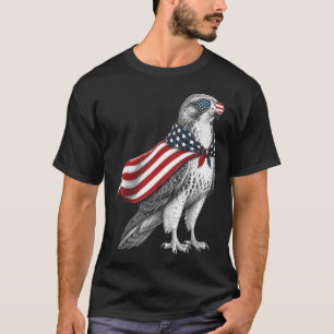 Hawk 4th Of July Us Aamerican Flag Patriotic Bird T-Shirt