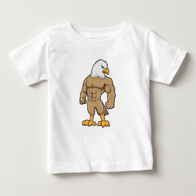 Hawk as Bodybuilder with Six pack Baby T-Shirt (Front)