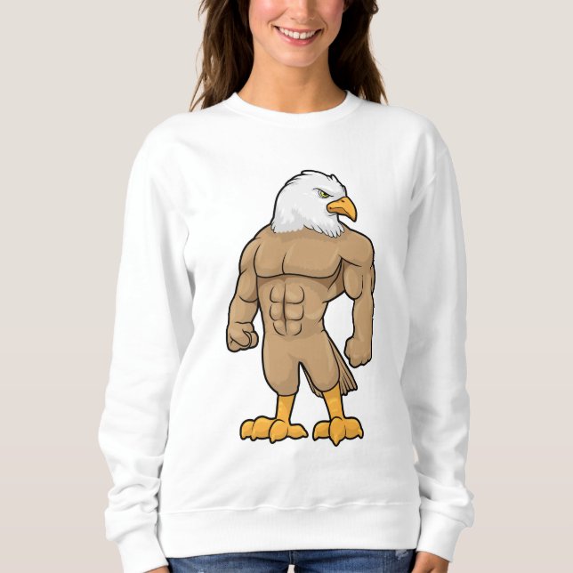 Hawk as Bodybuilder with Six pack Sweatshirt (Front)