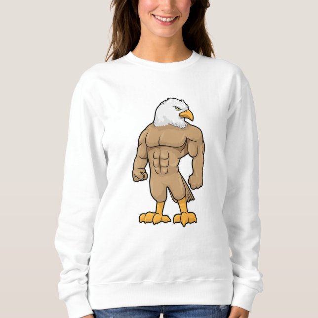 Hawk as Bodybuilder with Six pack Sweatshirt (Front)