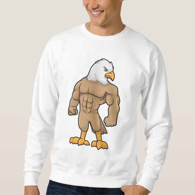 Hawk as Bodybuilder with Six pack Sweatshirt (Front)