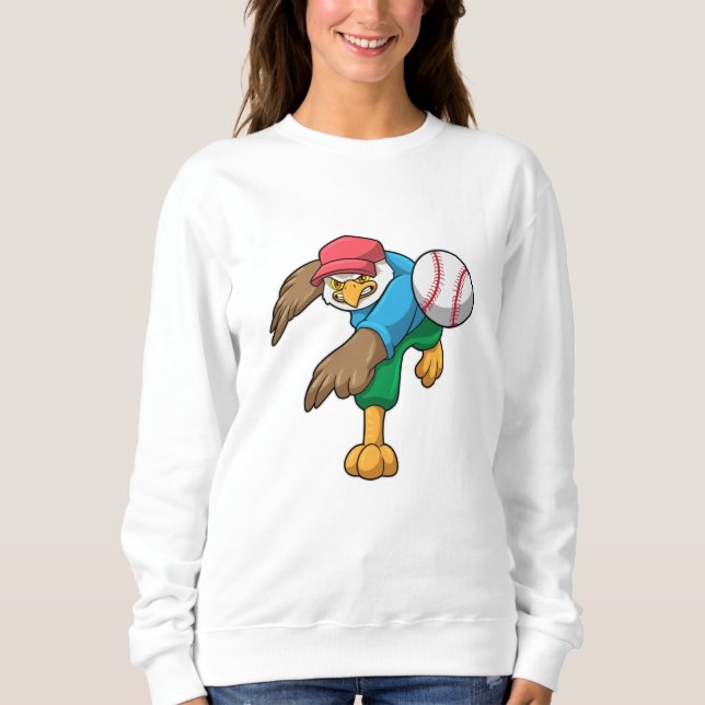 Hawk at Baseball with Baseball bat Sweatshirt (Front)