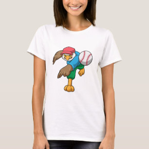 Hawk at Baseball with Baseball bat T-Shirt