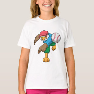 Hawk at Baseball with Baseball bat T-Shirt