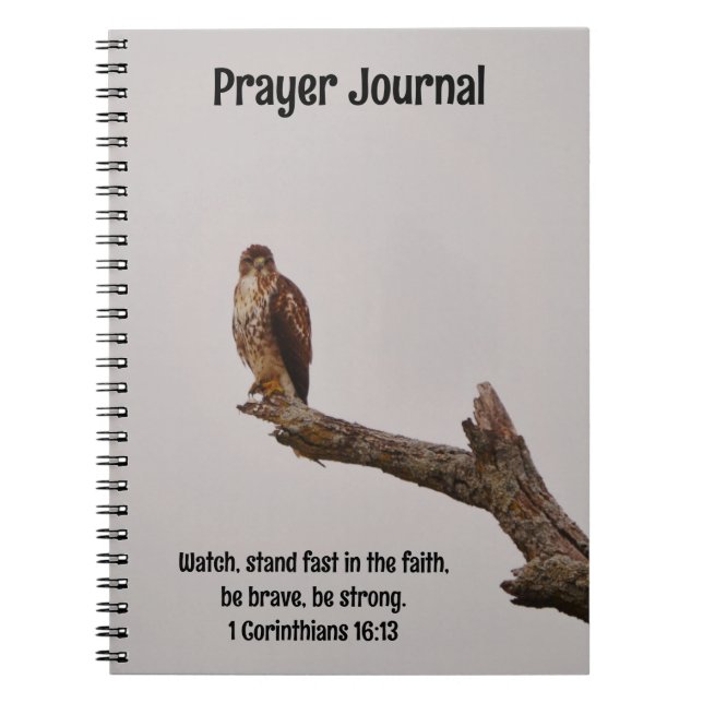 Hawk Bird Bible Verse Prayer Journal (Front)