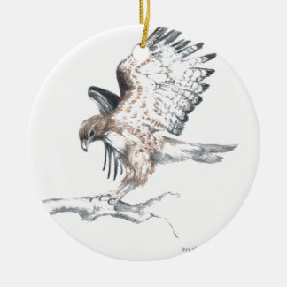 Hawk Ceramic Tree Decoration