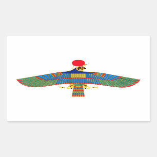 Hawk emblem Ra egypt ancient pharaoh pyramid god h Rectangular Sticker