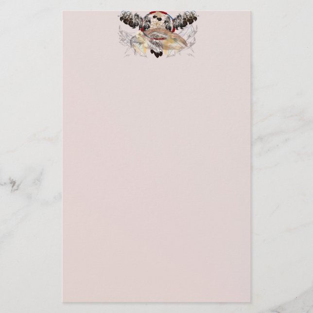 Hawk Face Dreamcatcher stationary Stationery (Front)