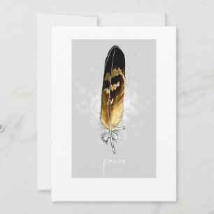 Hawk Feather Flat Holiday Card