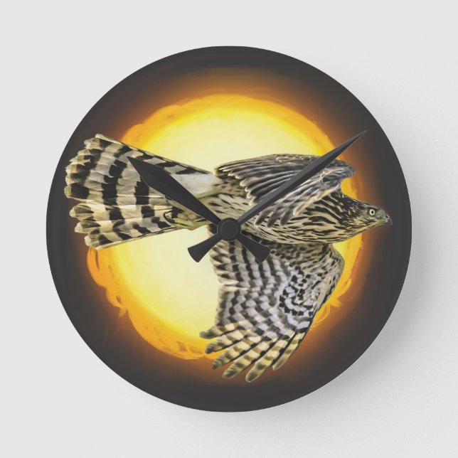 Hawk Fire Round Clock (Front)