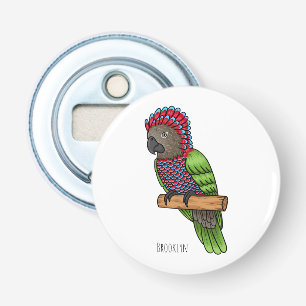 Hawk headed parrot bird cartoon illustration bottle opener