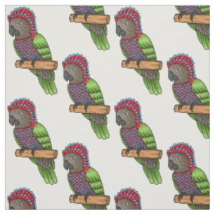 Hawk headed parrot bird cartoon illustration fabric