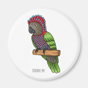 Hawk headed parrot bird cartoon illustration magnet