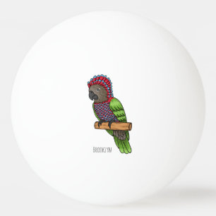 Hawk headed parrot bird cartoon illustration ping pong ball