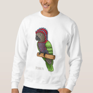 Hawk headed parrot bird cartoon illustration sweatshirt