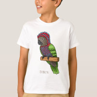 Hawk headed parrot bird cartoon illustration 