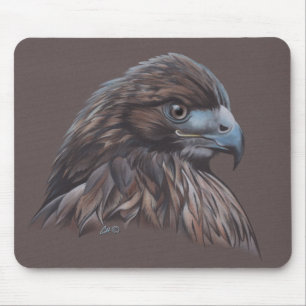 Hawk in Coloured Pencil Mouse Pad