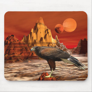 Hawk in Red Mountains Mousepad
