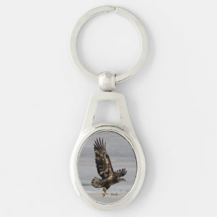 Hawk metal key chain