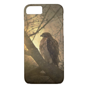hawk on tree branch Case-Mate iPhone case