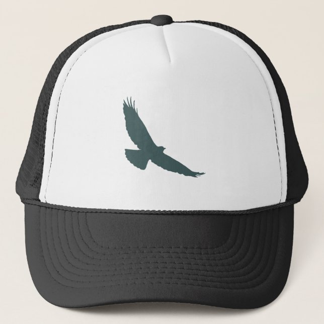 Hawk Raptor Predator Bird Silhouette Trucker Hat (Front)