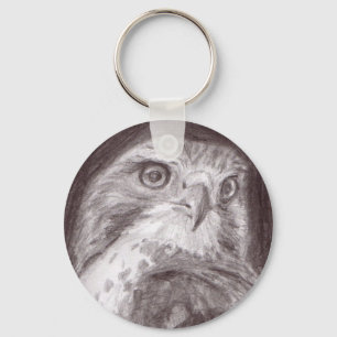 Hawk Sketch Keychain