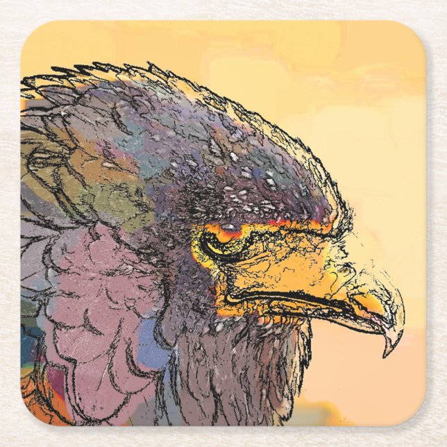 HAWK SQUARE PAPER COASTER (Front)