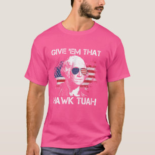 Hawk Tuah Funny 2024 4th of July Meme T-Shirt