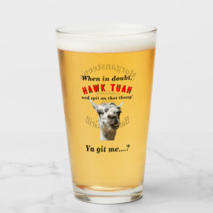Hawk tuah spitting llama personalised barware glass
