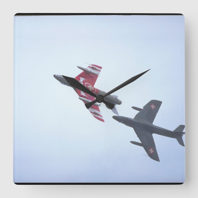 Hawker Hunter F58,_Aviation Photography II Square Wall Clock (Front)