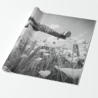 Hawker Hurricane flying over poppies in spring Can