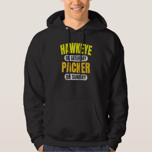 Hawkeye On Saturday Packer On Sunday Green Bay Vin Hoodie