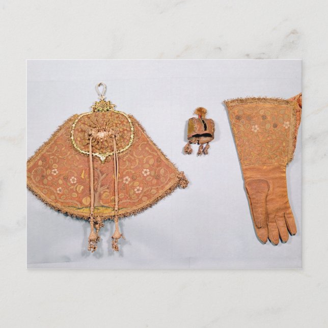 Hawking set of pouch, glove and hood, French Postcard (Front)