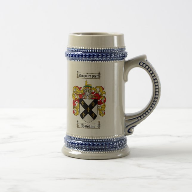Hawkins Coat of Arms Stein / Hawkins Crest Stein (Right)