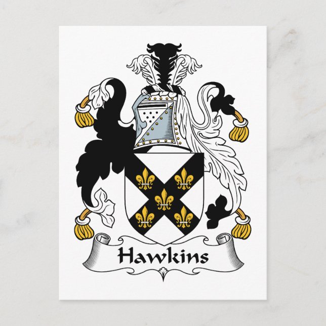 Hawkins Family Crest Postcard (Front)